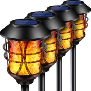 TomCare Metal Flickering Flame Solar Torches Lights SZ-18024