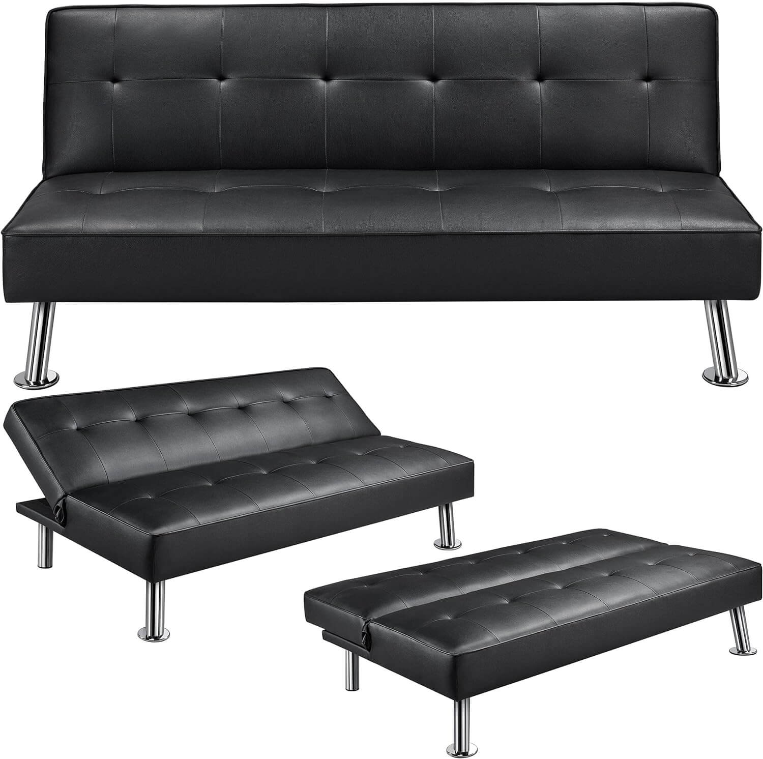 Yaheetech Convertible Sofa Couch Futon Bed